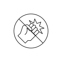 Stop violence icon Flat illustration sign