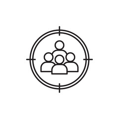 Target audience icon Flat illustration sign