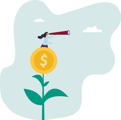 Investment or saving growth, growing wealth, financial and banking forecast, earning profit or grow income or mutual fund return .business concept.flat character.