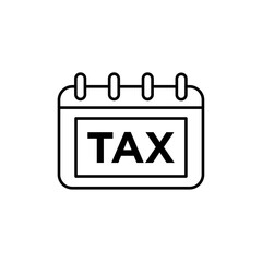 Tax reminder icon Flat illustration sign