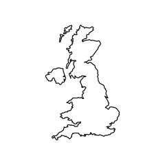 United Kingdom map icon Flat illustration sign