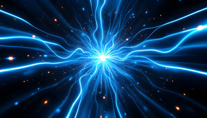 Naklejka premium Stunning Blue Energy Burst Abstract Background Image
