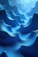 Fototapeta premium Abstract Blue Undulating Surface A Textured 3D Rendering of Smooth, Wavy Hills and Valleys Receding into the Distance