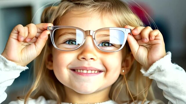 Bashful Girl with Glasses and a Soft Smile