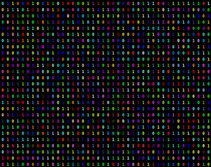 binary code on a black background, perfect for the concept of cryptography, cybersecurity