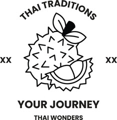 illustration in the concept of durian in line style