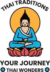 illustration in the concept of Thai temple in line style