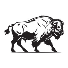 Powerful Bison Silhouette Design for Logo or Print