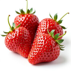 strawberries on isolated transparent background