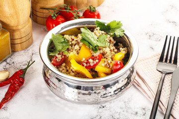 Dietary vegetarian quinoa with vegetables