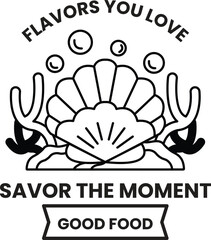 illustration in the concept of Seafood in line style