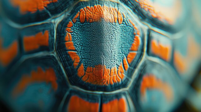 Close-up of a Turtle Shell with Vibrant Patterns in a Natural Setting