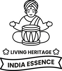 illustration in the concept of Indian Tourism and Culture in line style