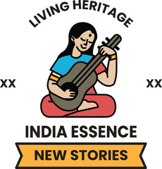 illustration in the concept of Indian Tourism and Culture in line style