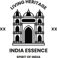 illustration in the concept of Indian Tourism and Culture in line style