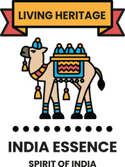 illustration in the concept of Indian Tourism and Culture in line style