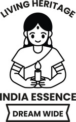 illustration in the concept of Indian Tourism and Culture in line style