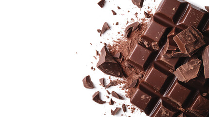  ingredient for making chocolate - cocoa isolated on a white background