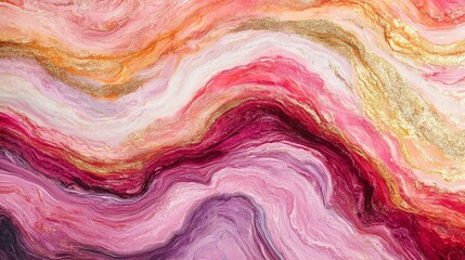 Swirling patterns in rich jewel tones create a luxurious backdrop with metallic accents and a sense of depth