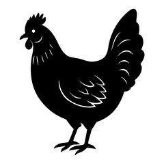 Black Hen Silhouette Vector illustration
