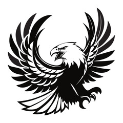 Eagle silhouette vector art on white background