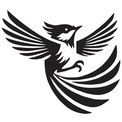 Obraz premium Silhouette of a bird on white background 