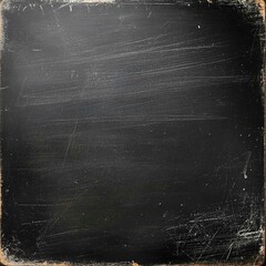 Black chalkboard background, top view, no text or symbols on the board, slightly worn edges to give an old fashioned look