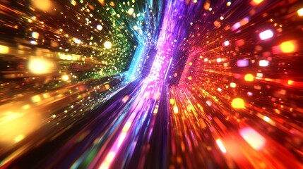 Naklejka premium Abstract Colorful Light Burst with Vibrant Energy and Motion