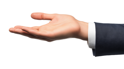 Innovative ideas in a businessman's hand isolated on a white background