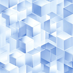 Obraz premium Abstract 3D geometric texture with translucent blue cubes