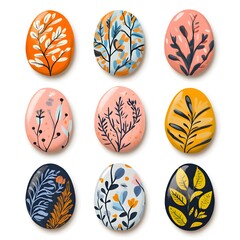 Fototapeta premium set of Easter egg images flat design