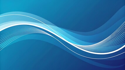 Fototapeta premium Abstract Blue Wave Composition Layered Curves and Lines, Abstract Background, Graphic Design Abstract art, wave background