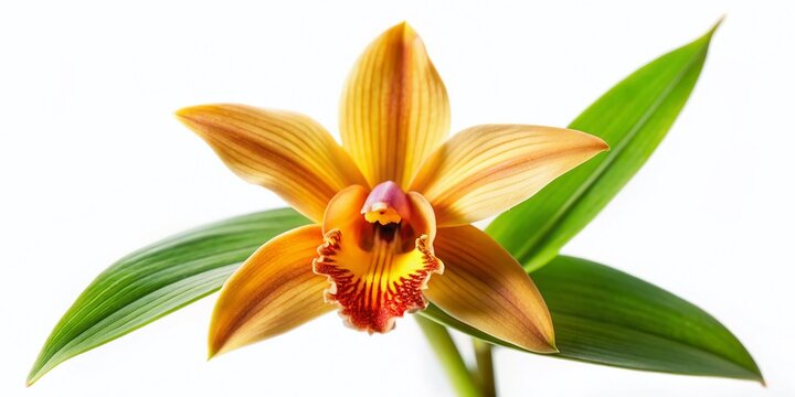 Coelogyne nitida Orchid: Minimalist Botanical Photography