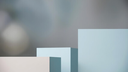 Fototapeta premium Blurred Modern Art Center Lobby with Abstract Figures.