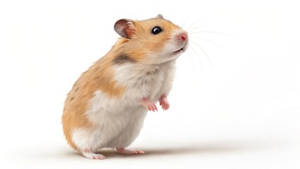 Cute Hamster Digital Painting, Side Profile, White Background, Pet Portrait, Rodent, Animal Art Hamster, Digital Art