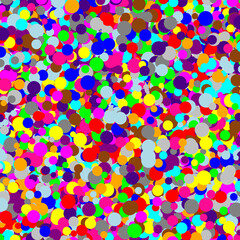 colorful and cheerful background of vibrant circles filled with random colors arranged randomly