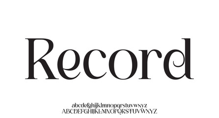 Record, Elegant modern alphabet letters font logo. Typography luxury classic lettering serif italic fonts wedding vintage retro logos. vector illustration
