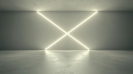 Obraz premium Minimalist Interior Space with Diagonal Neon Light Stripes Creating a Modern Atmospheric Ambiance for Creative Design and Art Projects