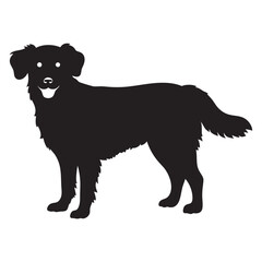 Golden Retriever Dog Vector silhouette illustration black


