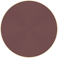 many concentric circles inside each other with bright rainbow colors