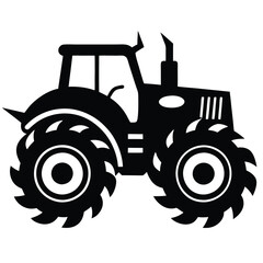 A bold, dynamic silhouette of a monster tractor, showcasing its massive wheels and rugged frame, captured in sleek line art with sharp details for a dramatic, powerful effect. © Prasanta Saha