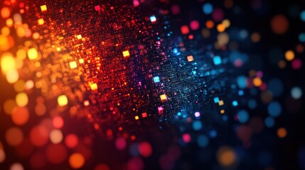 Fototapeta premium Captivating abstract digital artwork featuring a dynamic particle explosion with a vibrant neon glow cosmic luminous effect and futuristic sci fi inspired visuals