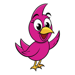 A vibrant pink bird mascot logo featuring a cheerful, cartoon-style bird with expressive eyes, sleek feathers, and dynamic pose, radiating charm and energy. Perfect for branding!