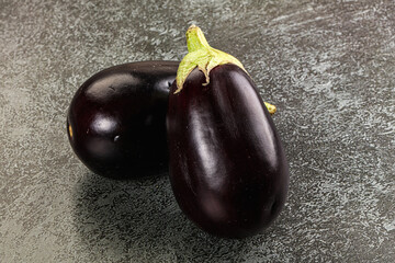 Raw ripe organic eggplant vegetable