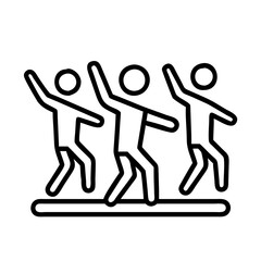 aerobics class icon, aerobics class line art - simple line art of aerobics class, perfect for aerobics class logos and icons and themed design