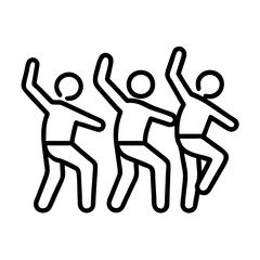 aerobics class icon, aerobics class line art - simple line art of aerobics class, perfect for aerobics class logos and icons and themed design
