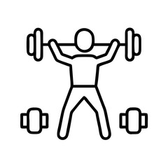 crossfit workout icon, crossfit workout line art - simple line art of crossfit workout, perfect for crossfit workout logos and icons and themed design