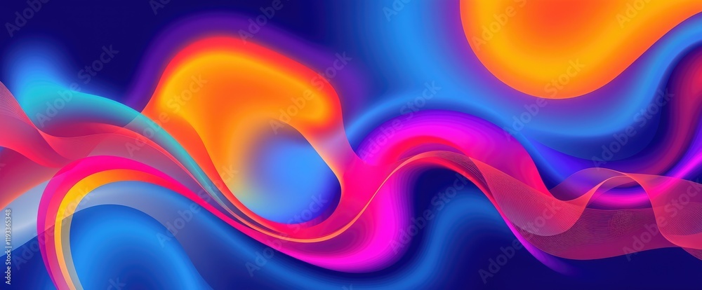 Poster Vibrant abstract art with flowing colors and dynamic shapes backgrounds