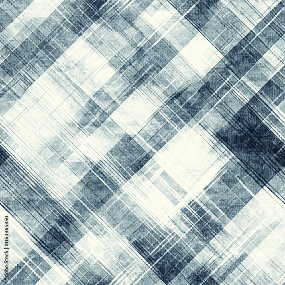 Poster Abstract plaid texture with overlapping geometric lines and patterns