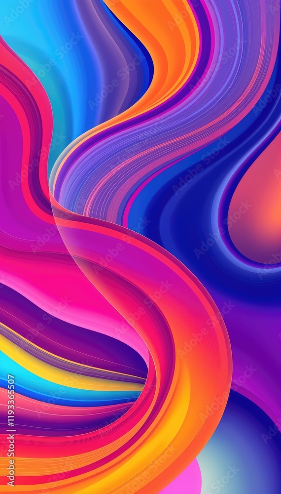Aufkleber Vibrant abstract swirls of color dynamic and energetic design